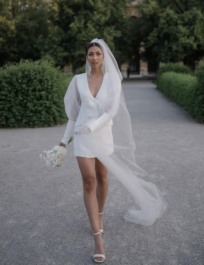 short wedding dress with veil MINI Veil – Project Bridal